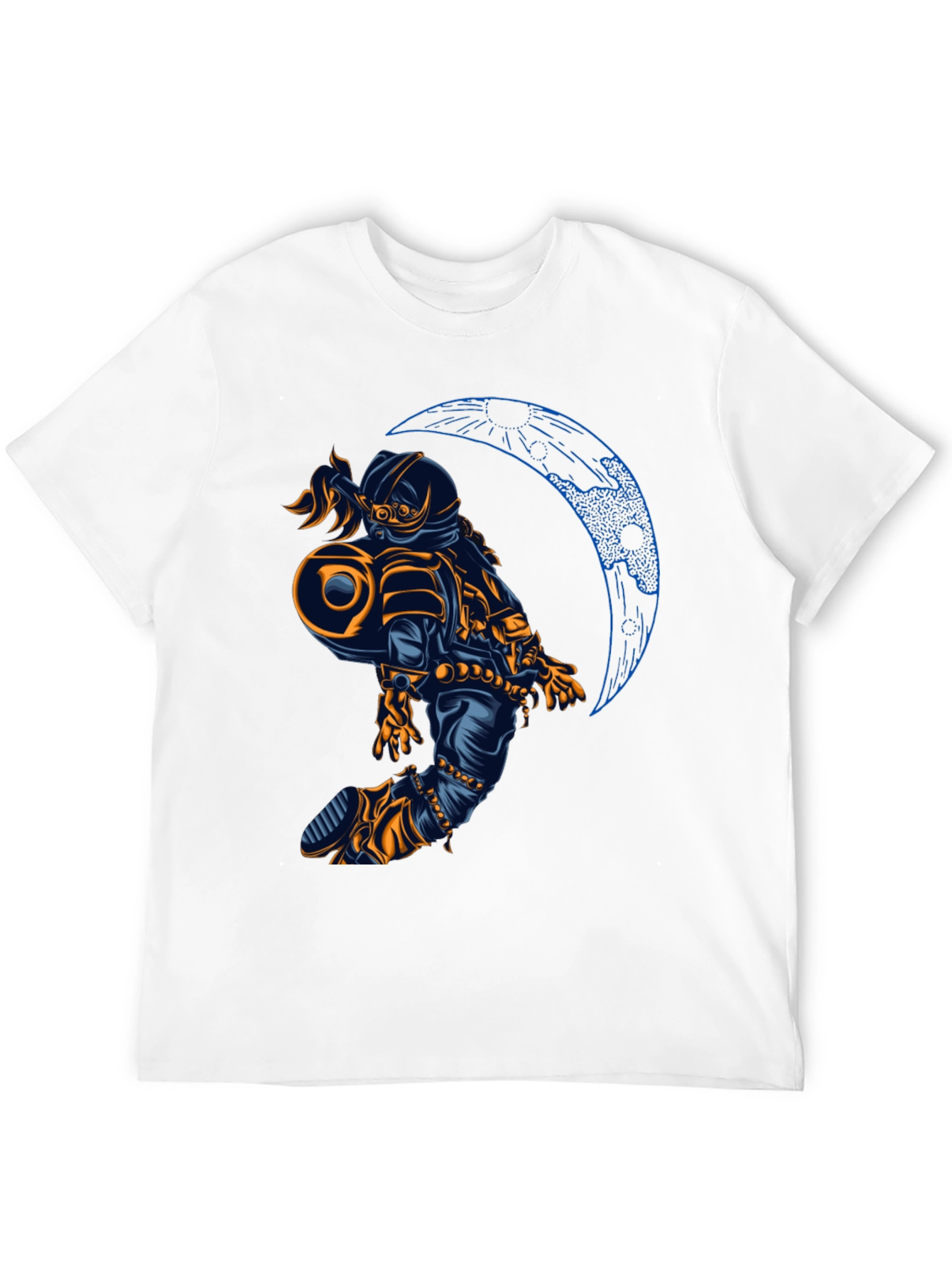 Astronaut Moon Graphic T-Shirt - Black