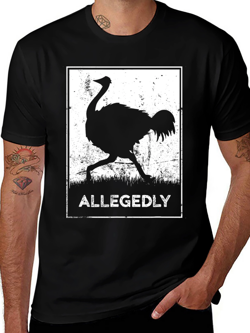 Allegedly Ostrich Graphic Tee - Black