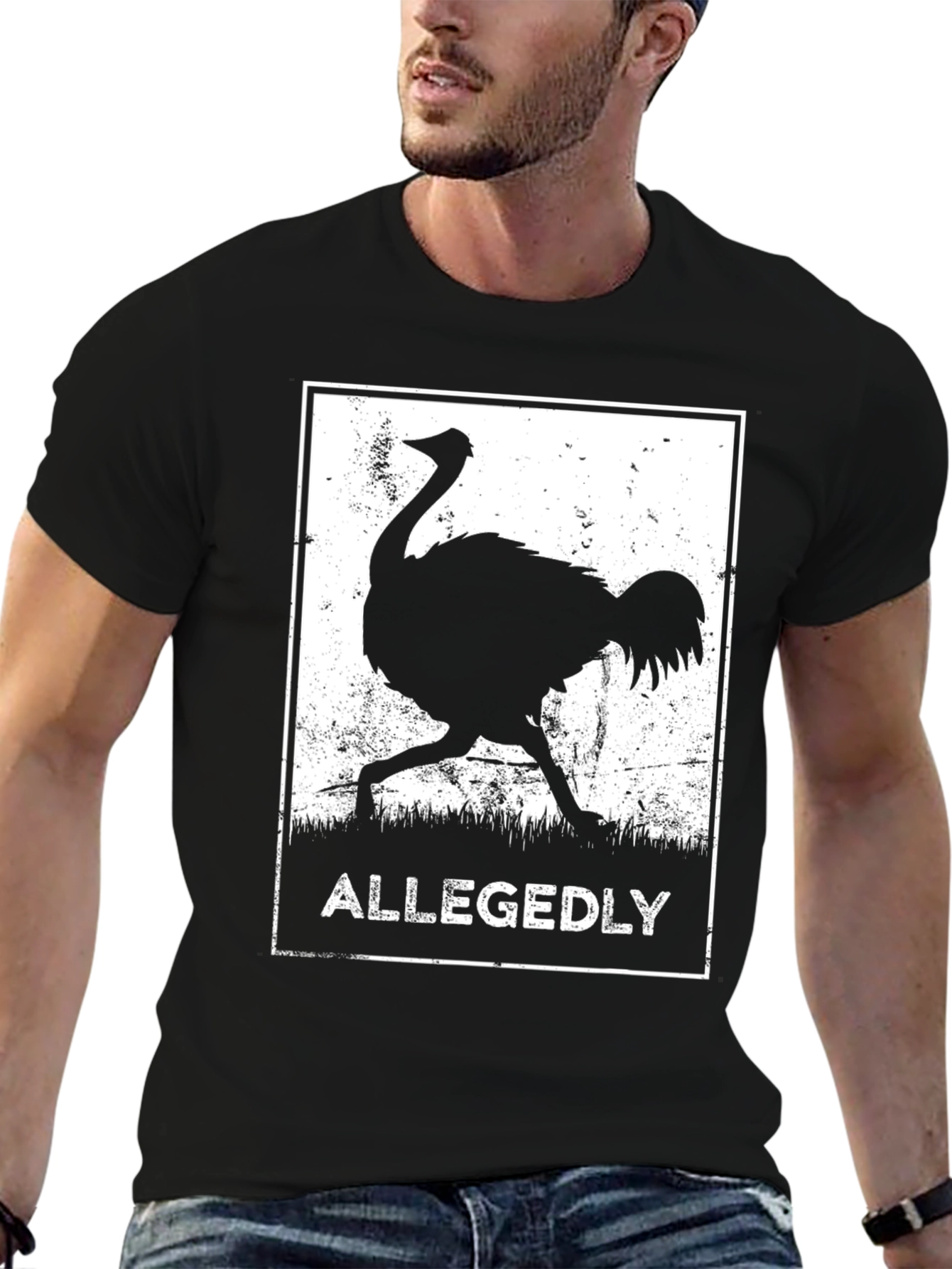 Allegedly Ostrich Graphic Tee - Black