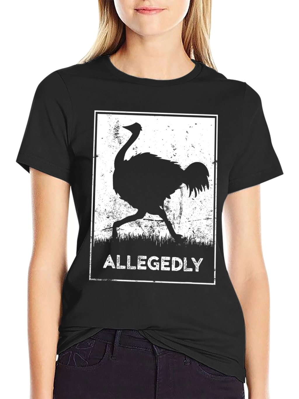 Allegedly Ostrich Graphic Tee - Black