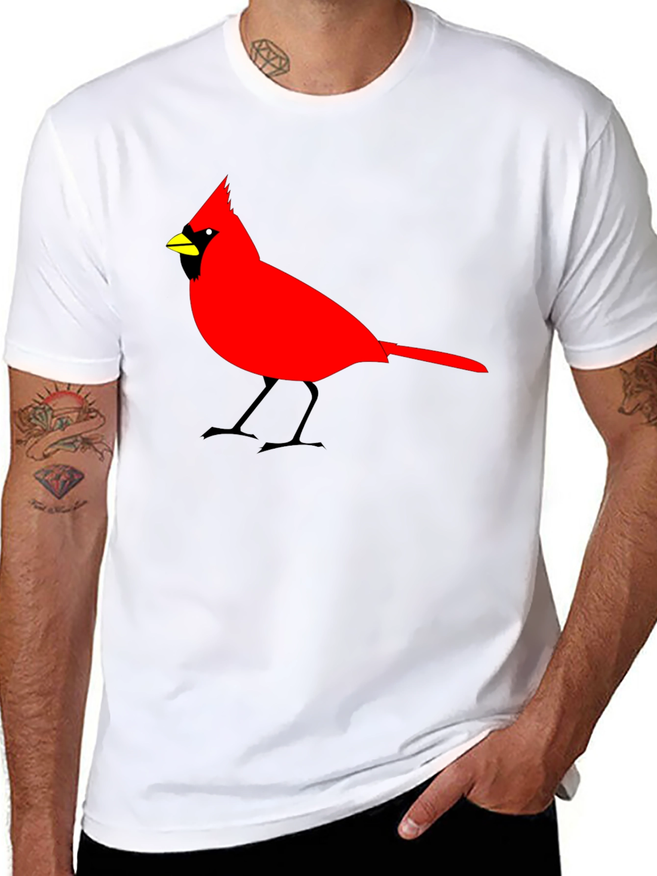 Cardinal Bird Graphic Tee - Mens Black T-Shirt