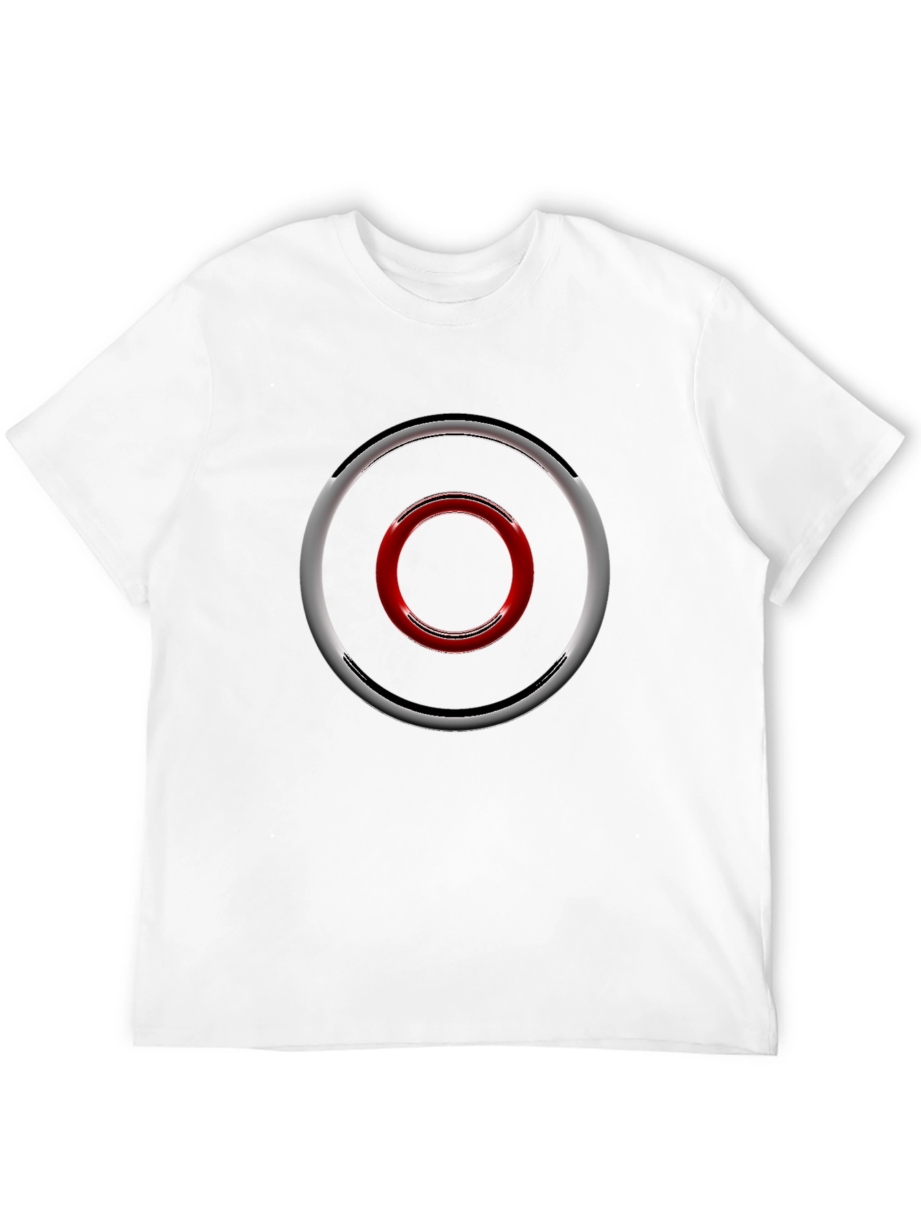 Geometric Circle Design Black T-Shirt