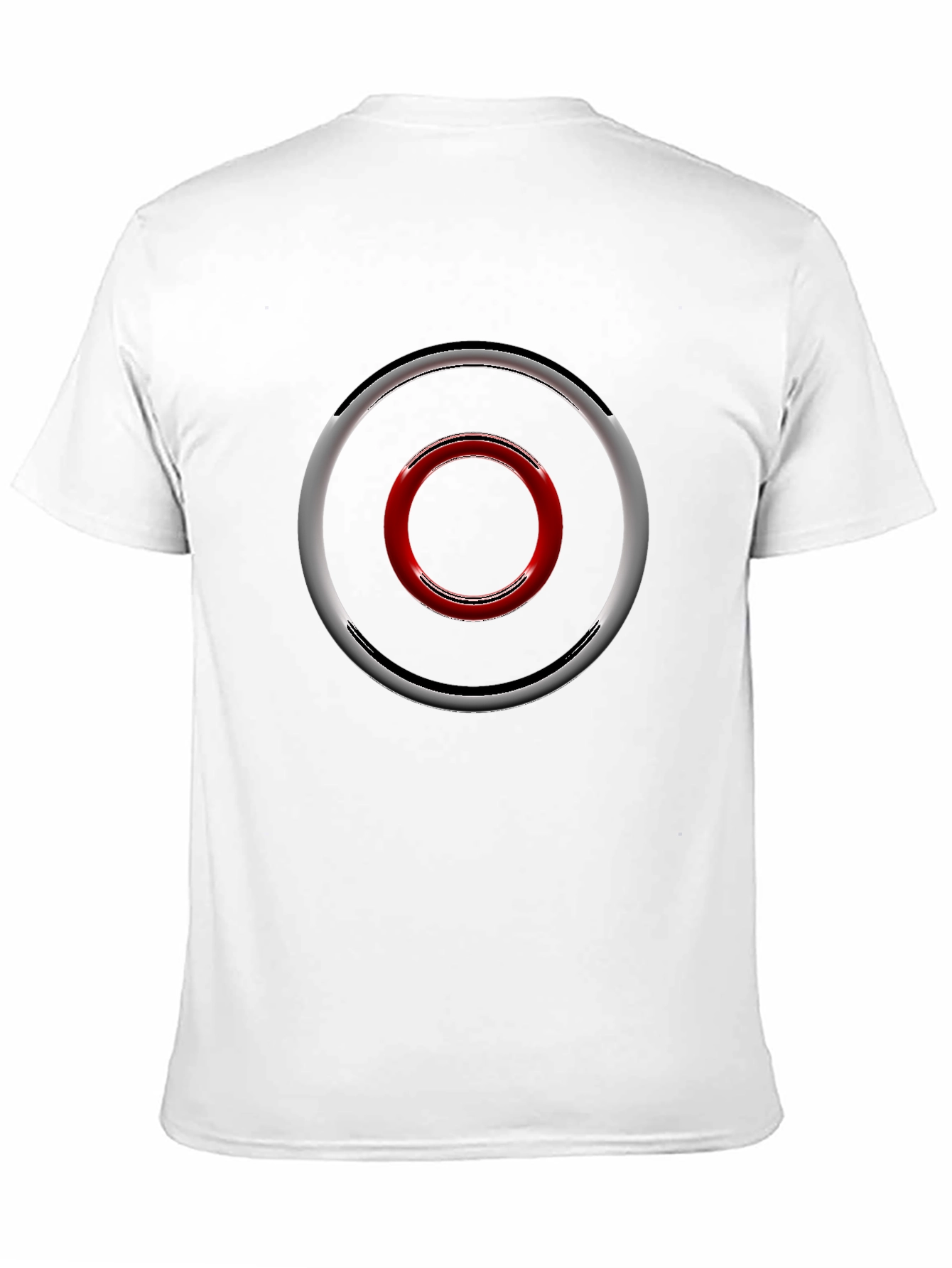 Geometric Circle Design Black T-Shirt