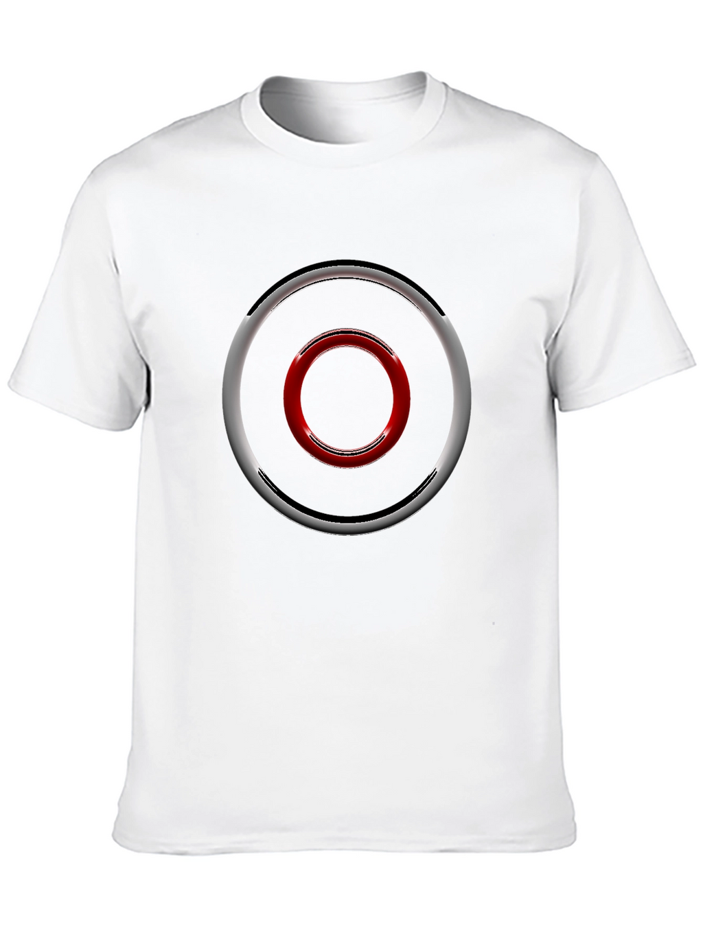Geometric Circle Design Black T-Shirt