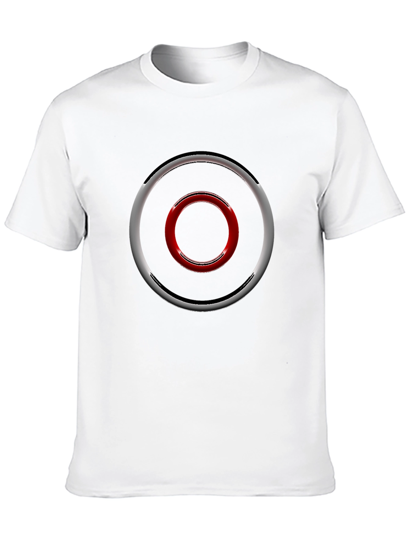 Geometric Circle Design Black T-Shirt