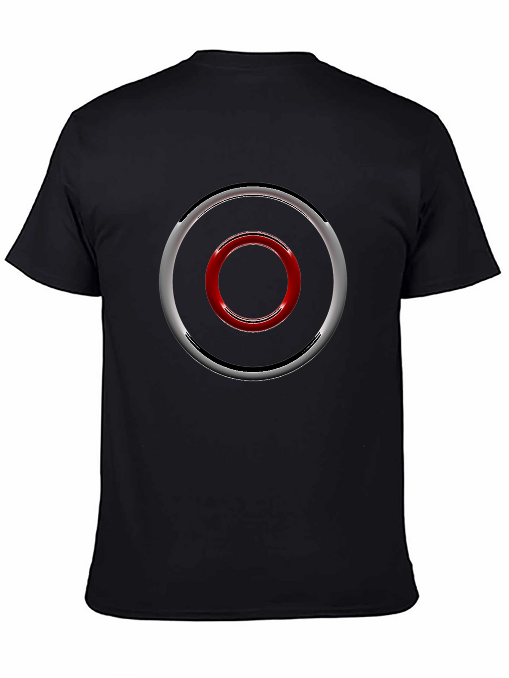 Geometric Circle Design Black T-Shirt