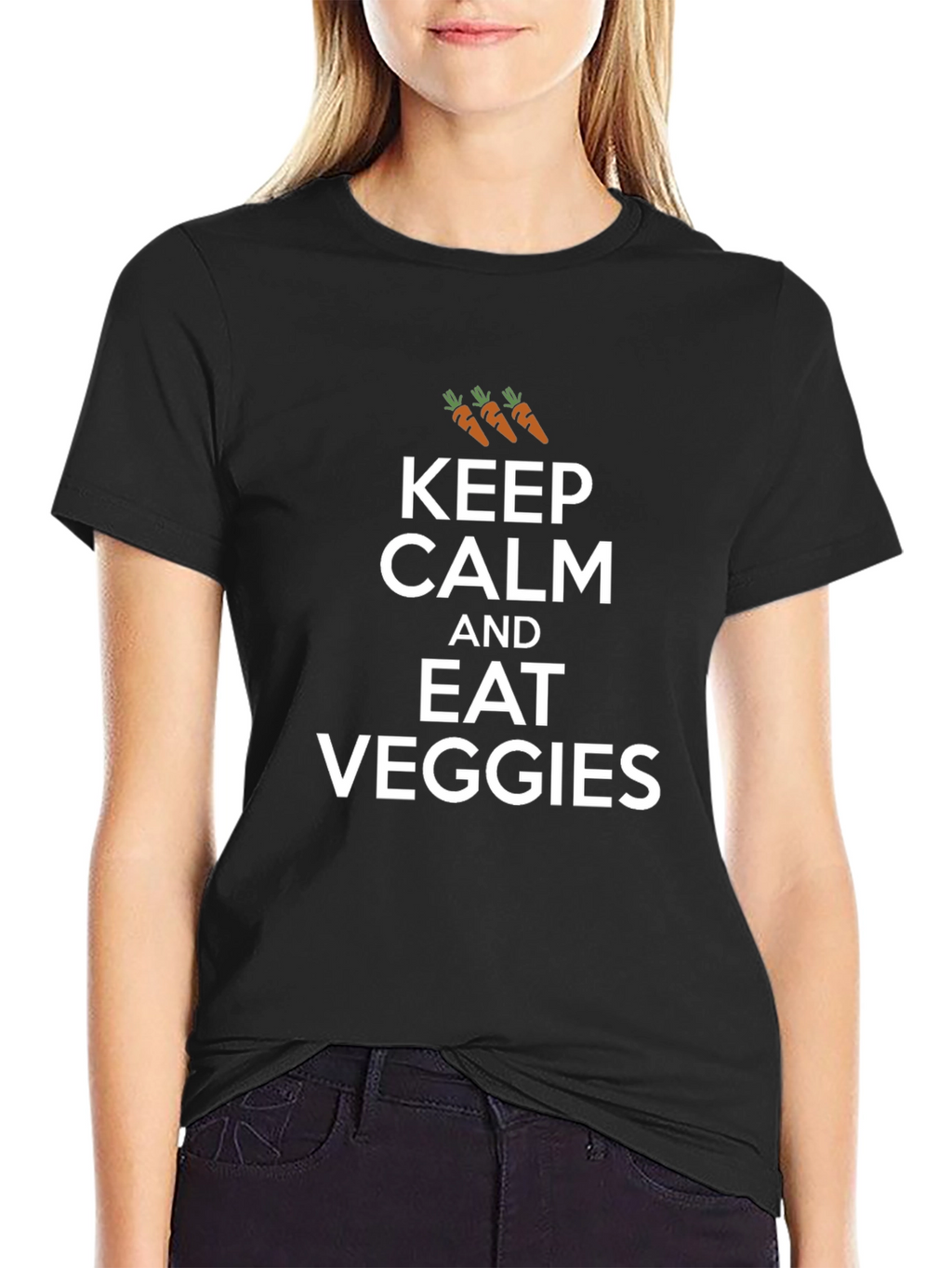 Keep Calm and Eat Veggies Graphic T-Shirt
