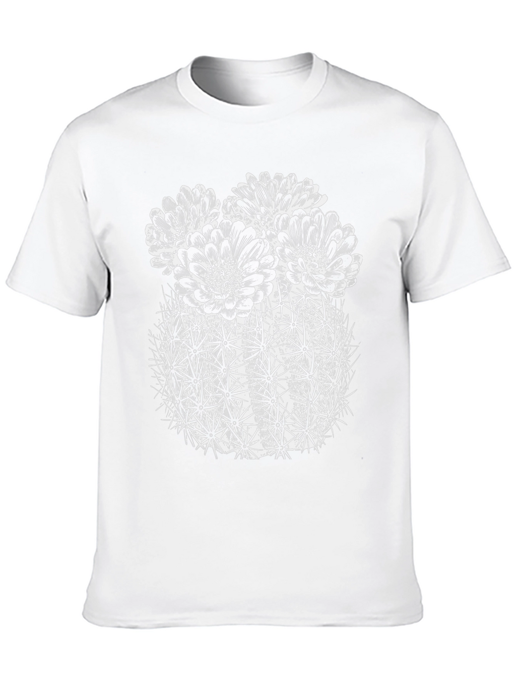 Cactus Flower Graphic Tee - Black Cotton T-Shirt