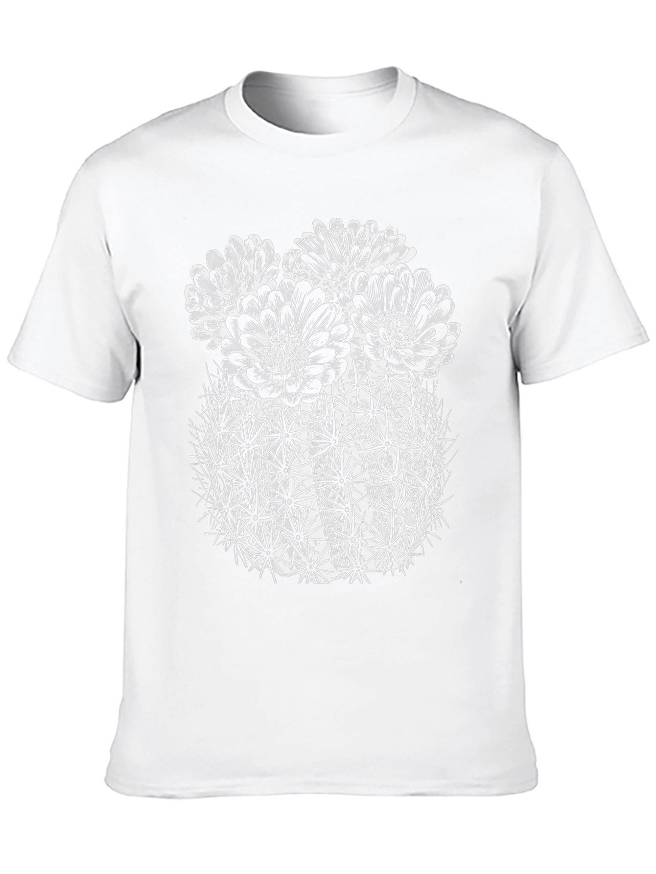 Cactus Flower Graphic Tee - Black Cotton T-Shirt