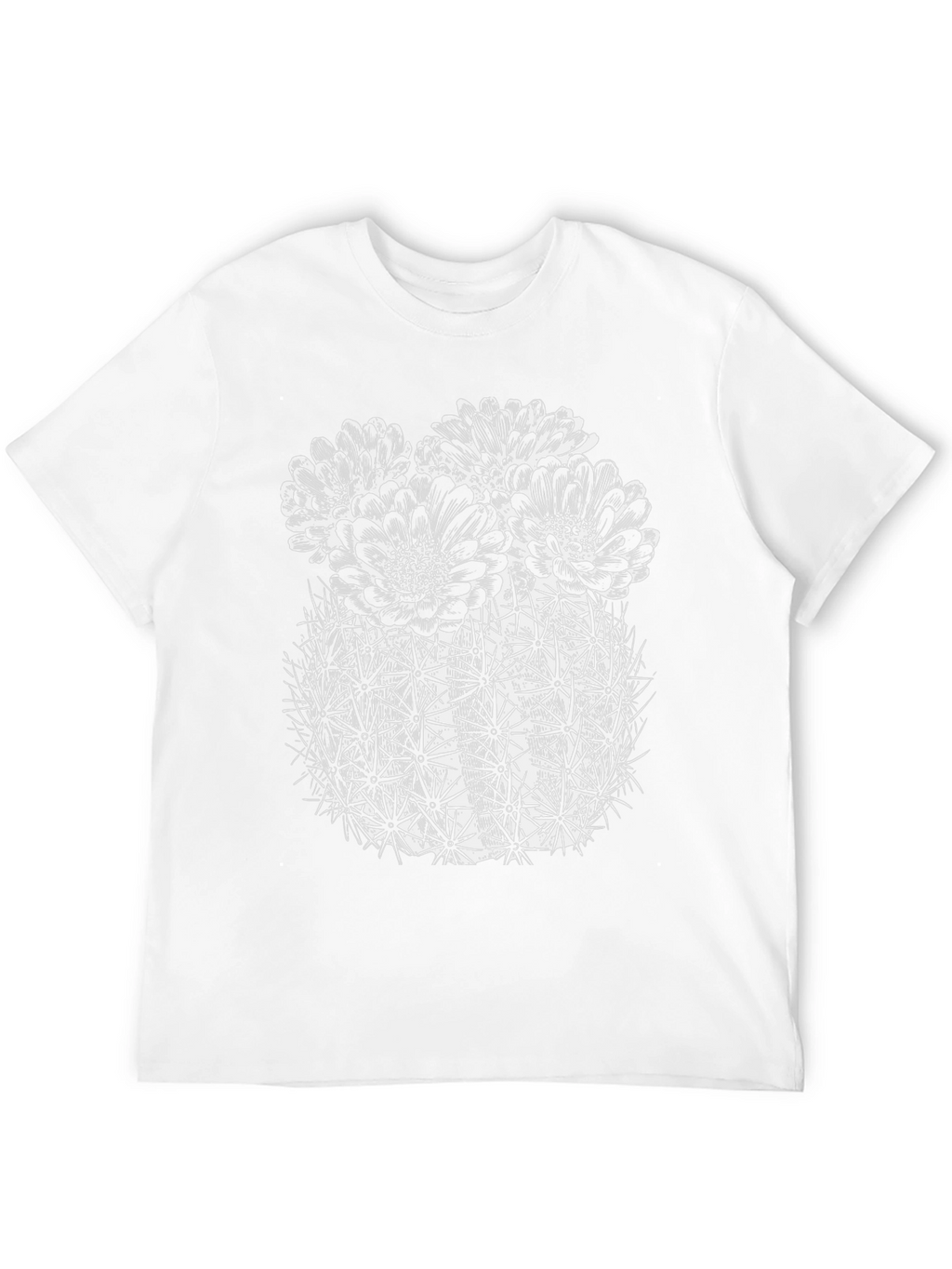 Cactus Flower Graphic Tee - Black Cotton T-Shirt