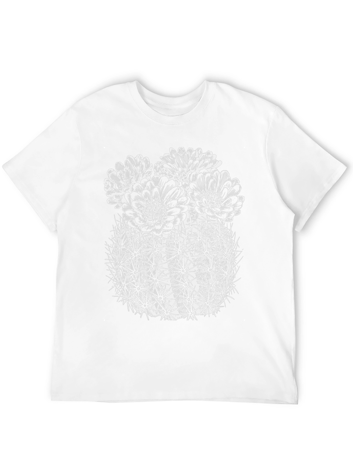 Cactus Flower Graphic Tee - Black Cotton T-Shirt