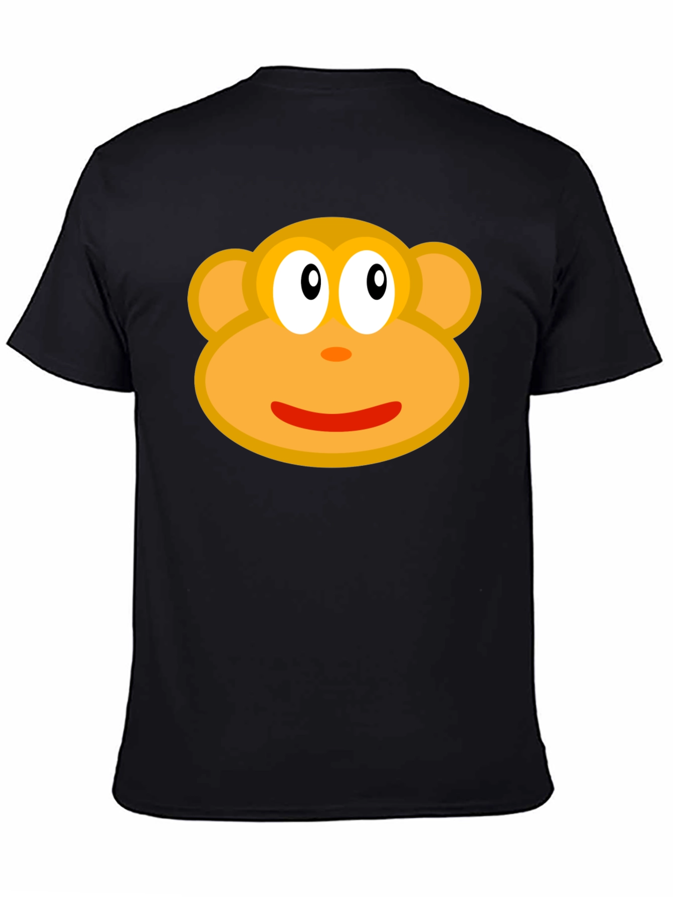 Monkey Face Graphic Tee - Black Cotton T-Shirt