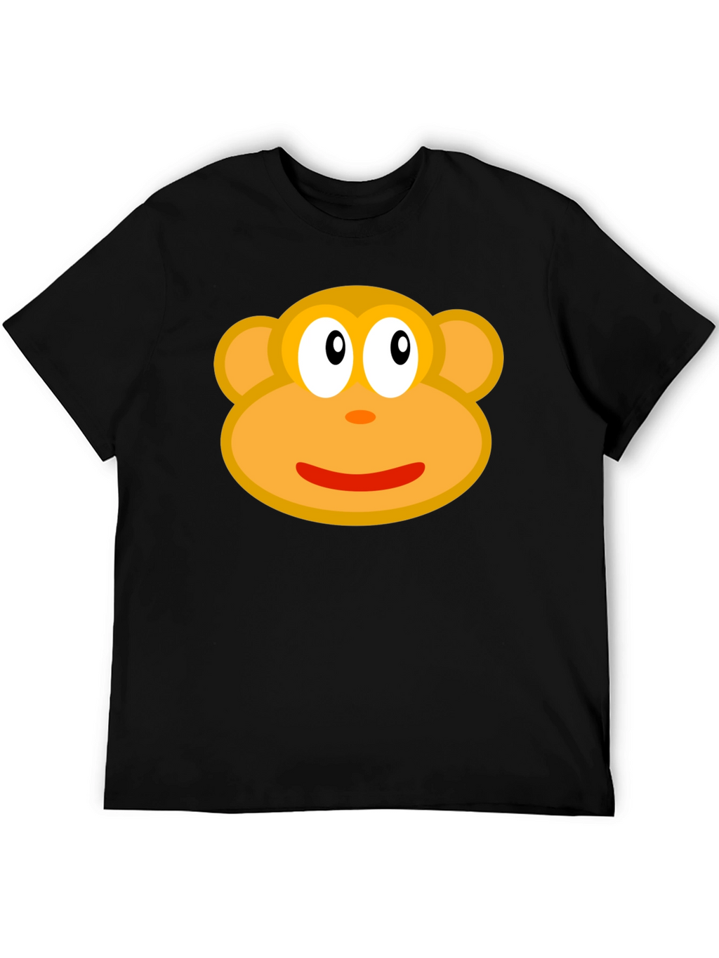 Monkey Face Graphic Tee - Black Cotton T-Shirt