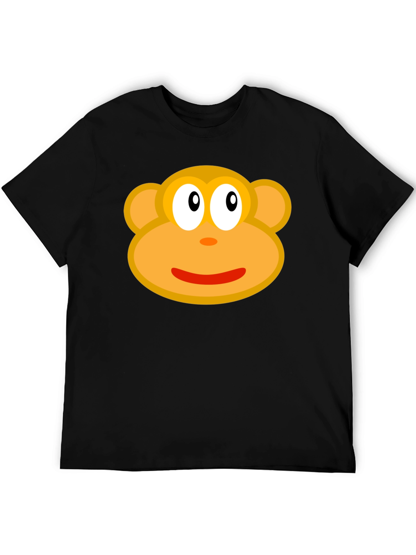 Monkey Face Graphic Tee - Black Cotton T-Shirt
