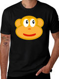 Monkey Face Graphic Tee - Black Cotton T-Shirt