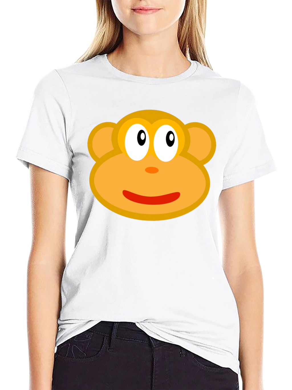 Monkey Face Graphic Tee - Black Cotton T-Shirt