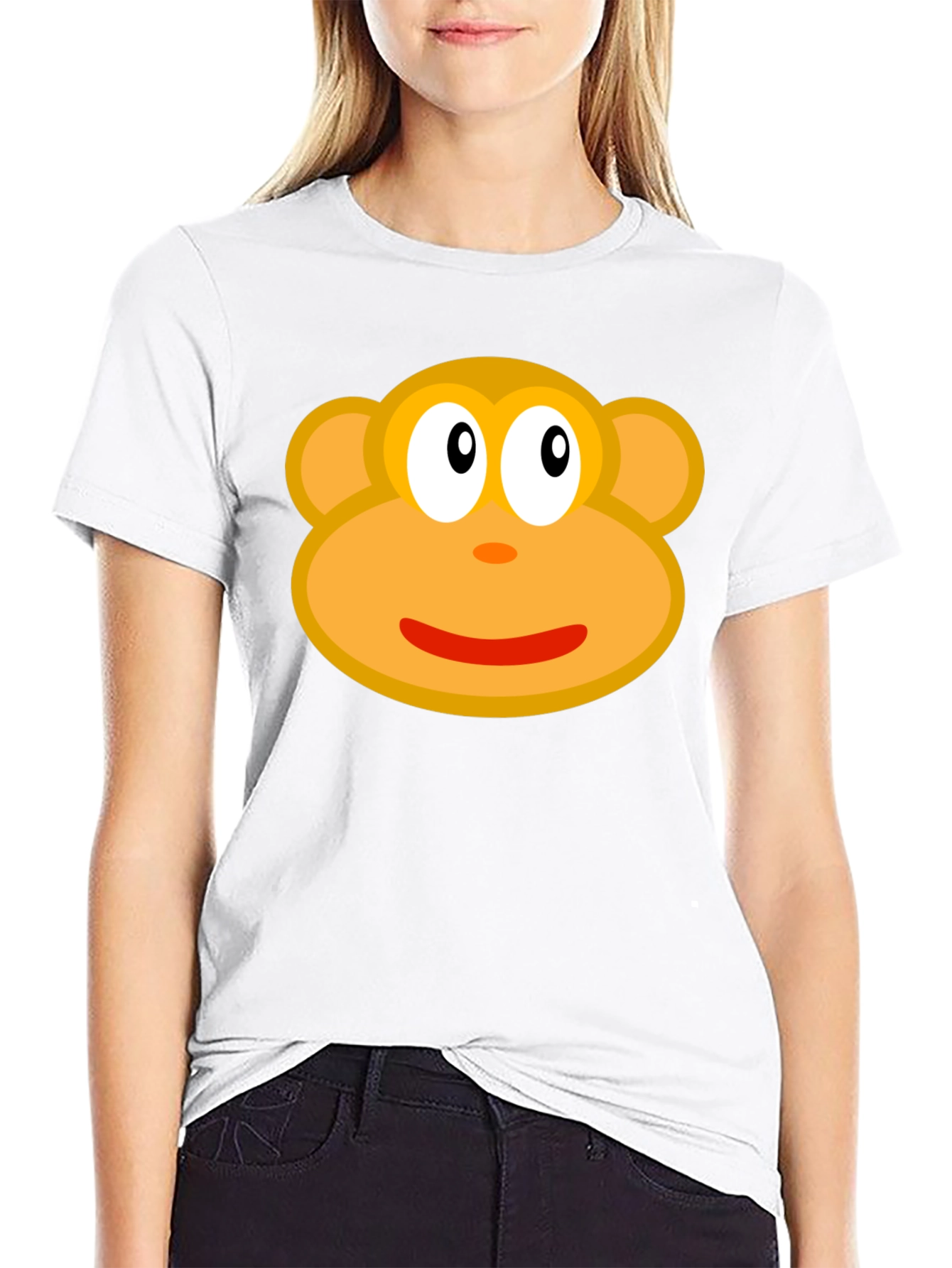 Monkey Face Graphic Tee - Black Cotton T-Shirt