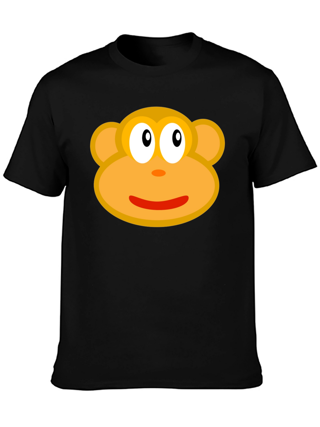 Monkey Face Graphic Tee - Black Cotton T-Shirt