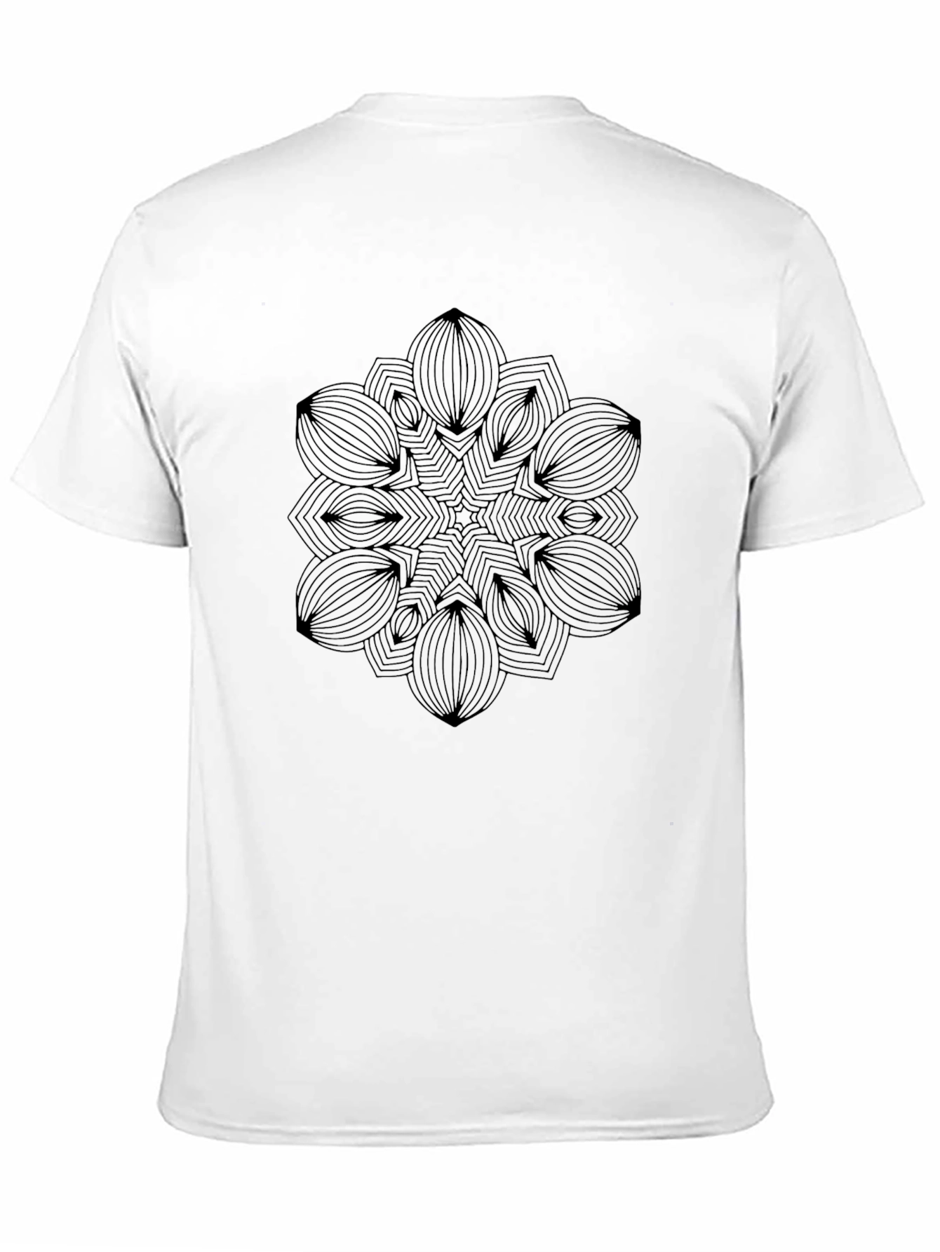 Geometric Mandala Graphic Print Black T-Shirt