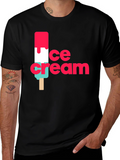 Ice Cream Graphic Black T-Shirt