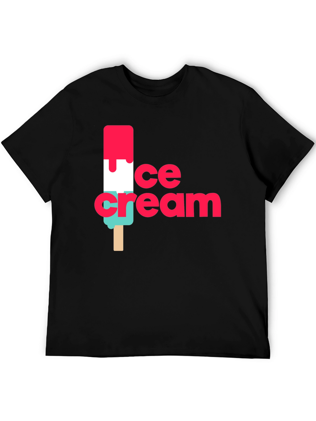 Ice Cream Graphic Black T-Shirt