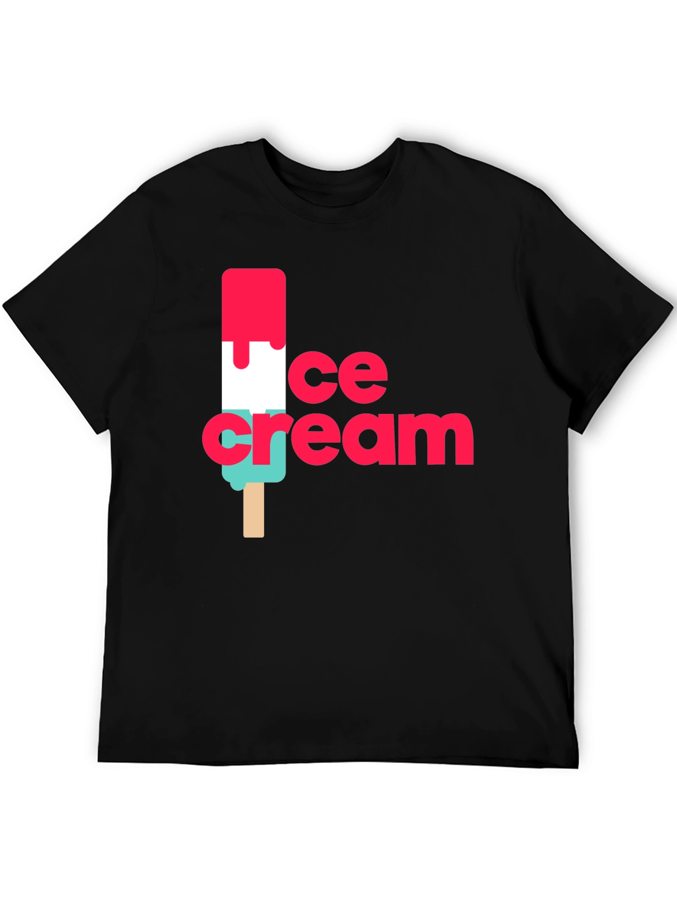 Ice Cream Graphic Black T-Shirt