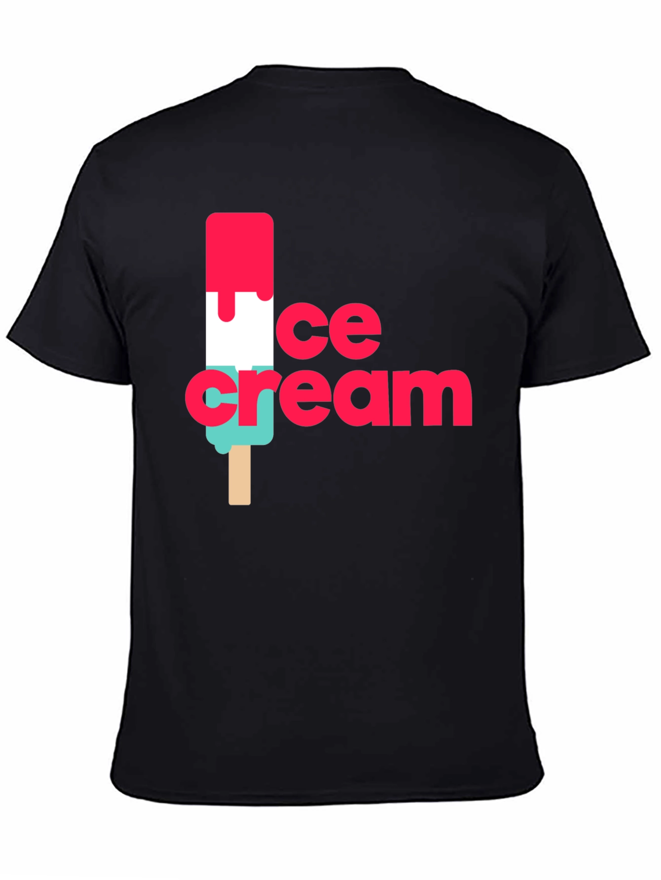 Ice Cream Graphic Black T-Shirt