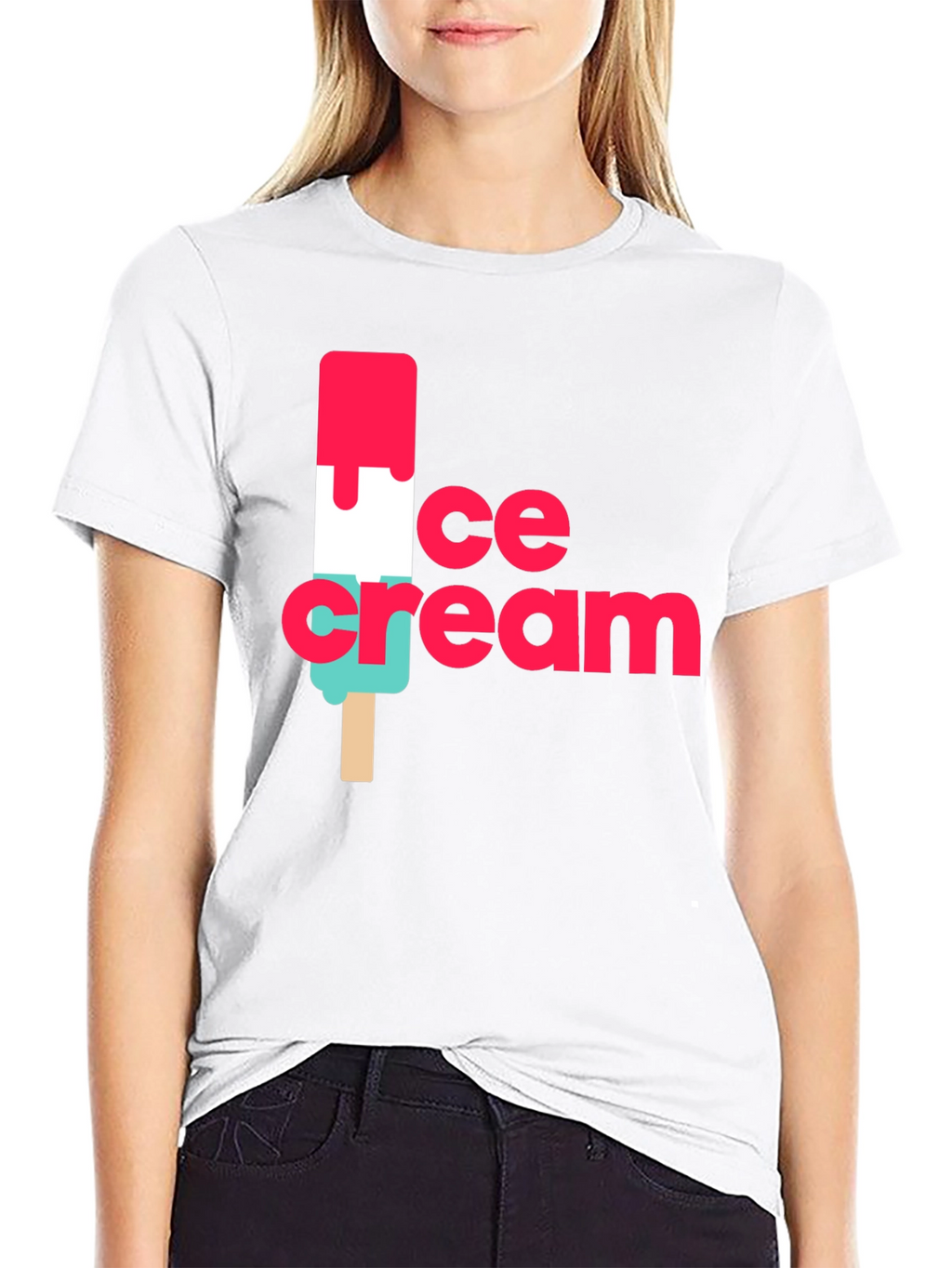 Ice Cream Graphic Black T-Shirt