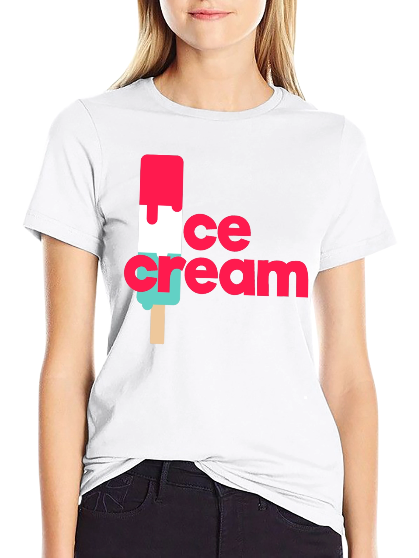 Ice Cream Graphic Black T-Shirt