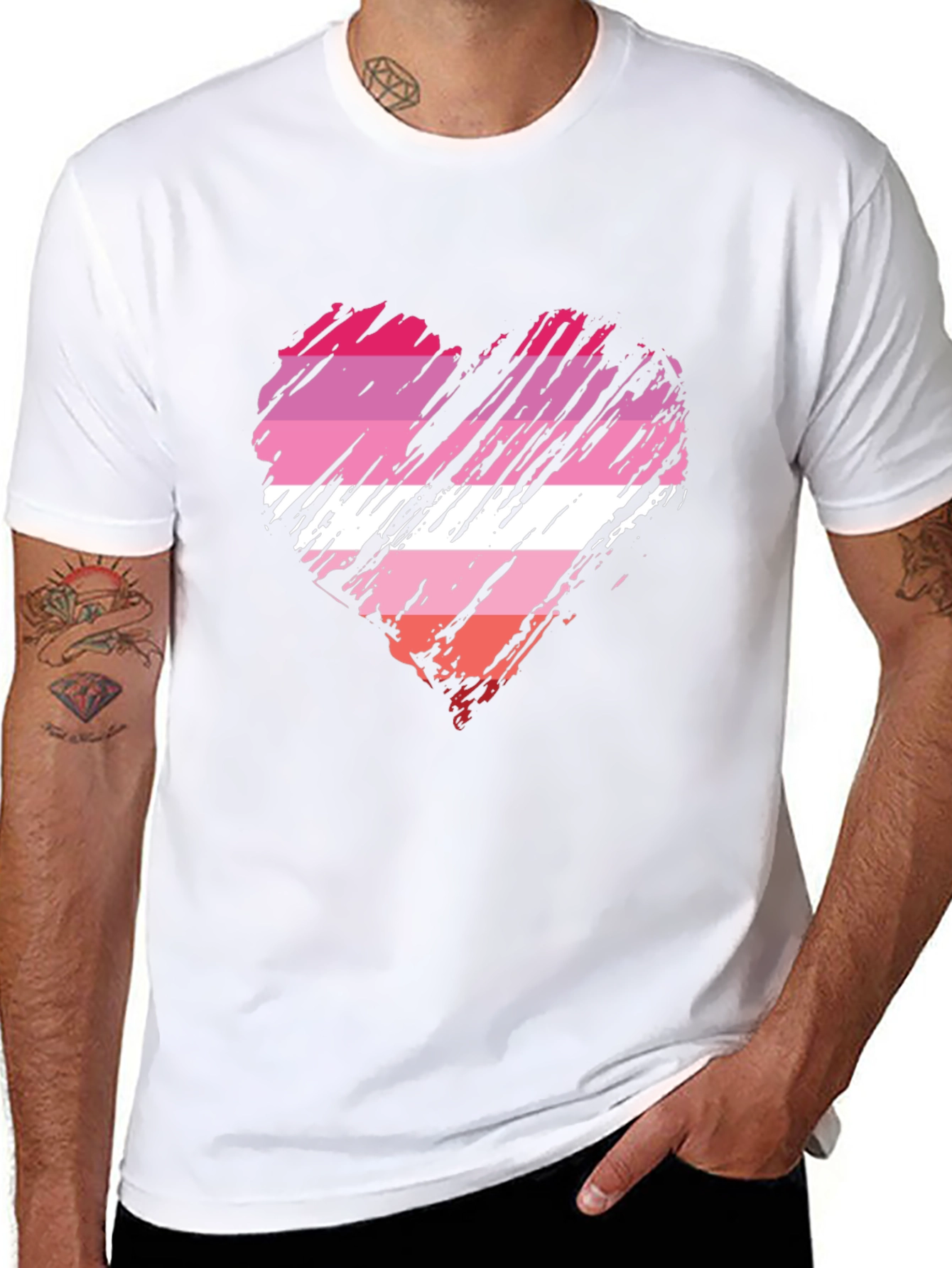 Lesbian Pride Flag Heart T-Shirt - Soft Cotton Blend