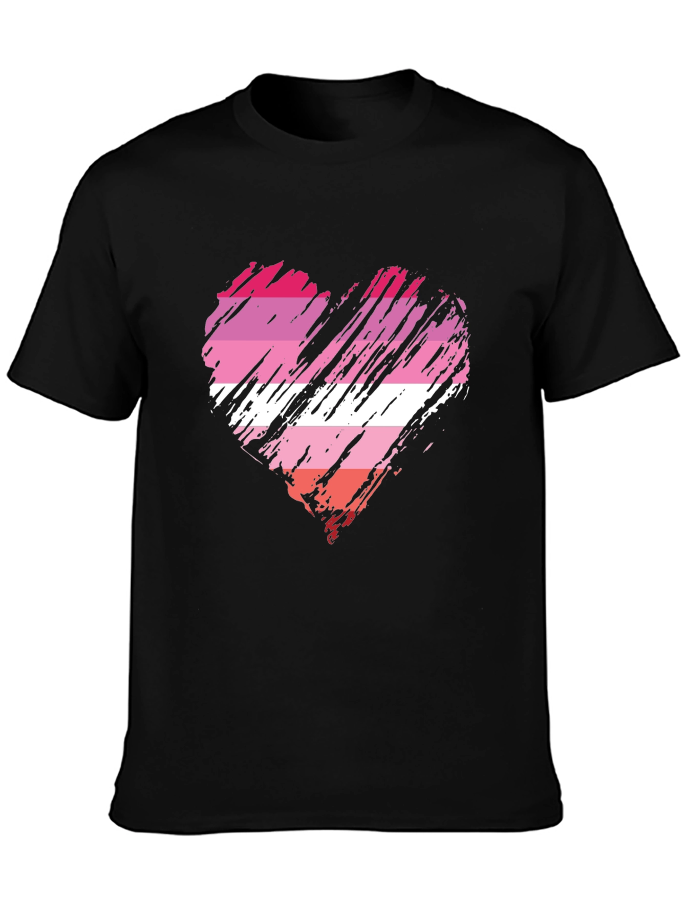 Lesbian Pride Flag Heart T-Shirt - Soft Cotton Blend