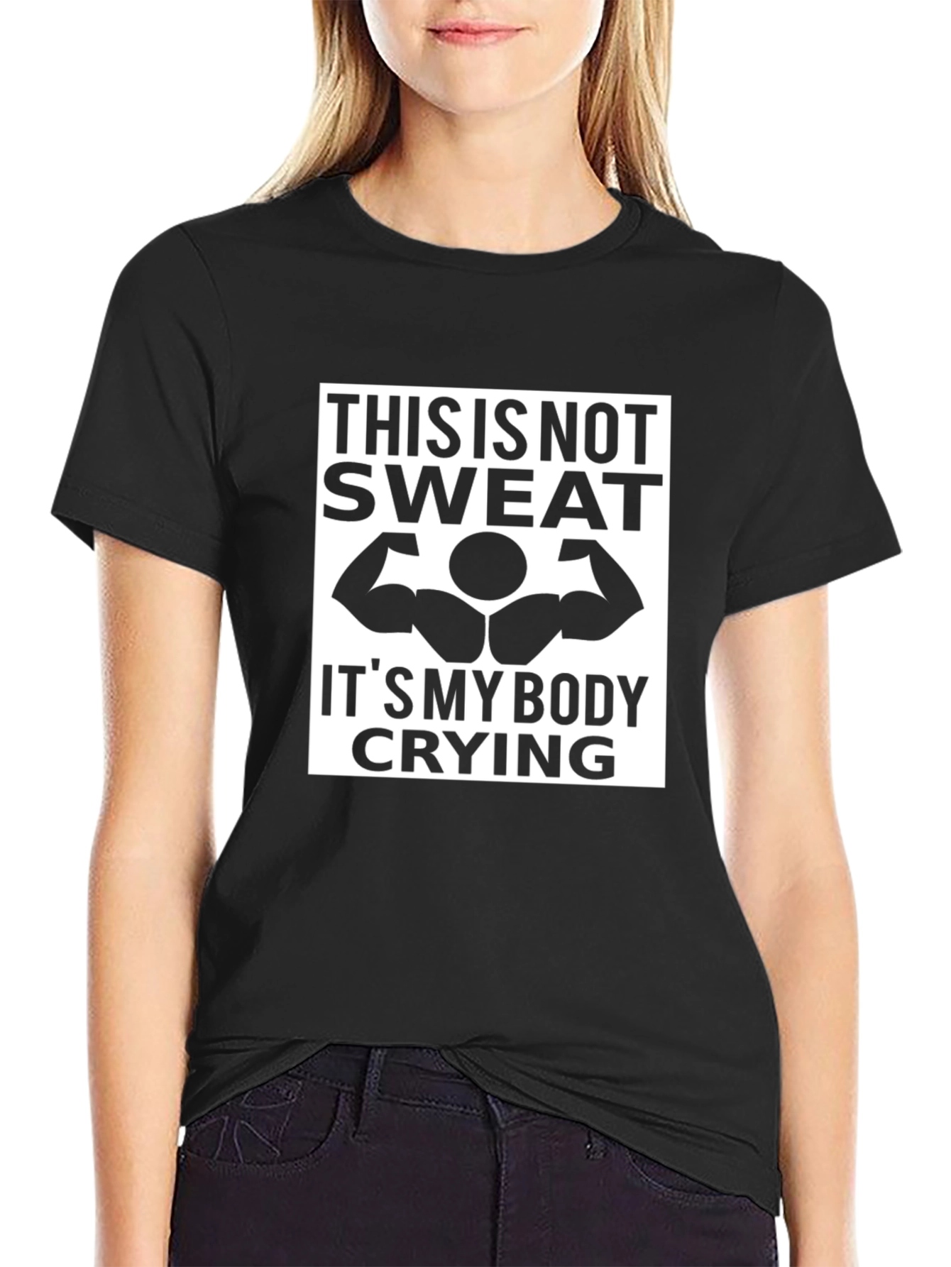 Funny Gym T-Shirt: This is Not Sweat Its My Body Crying