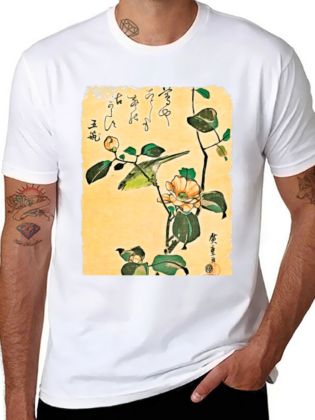 Japanese Bird Art T-Shirt