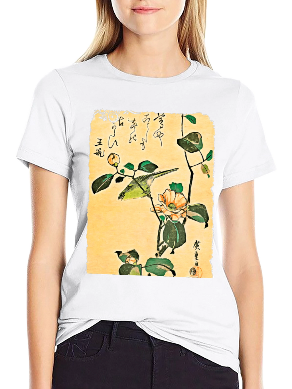 Japanese Bird Art T-Shirt