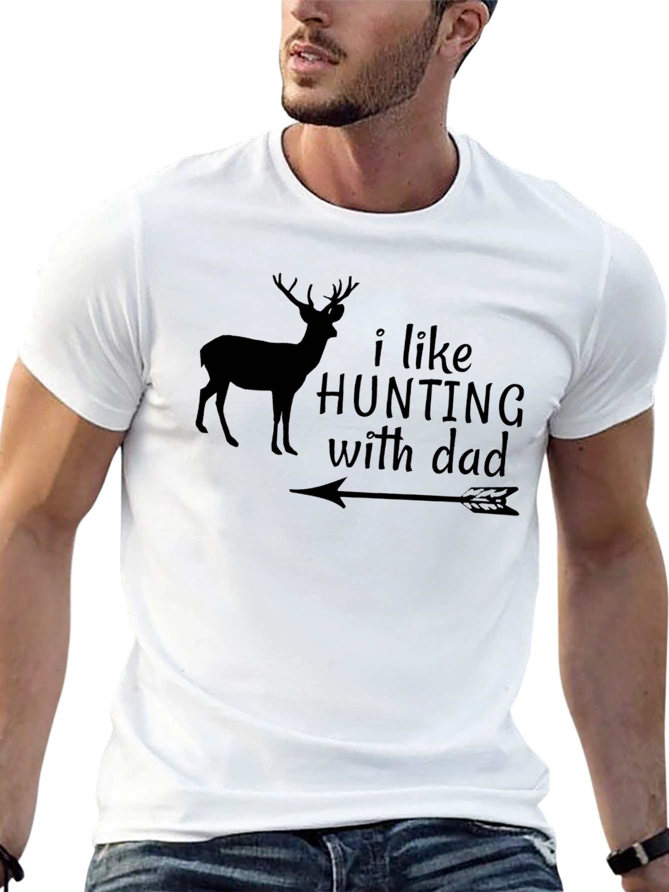 Hunting with Dad T-Shirt Deer Arrow Design