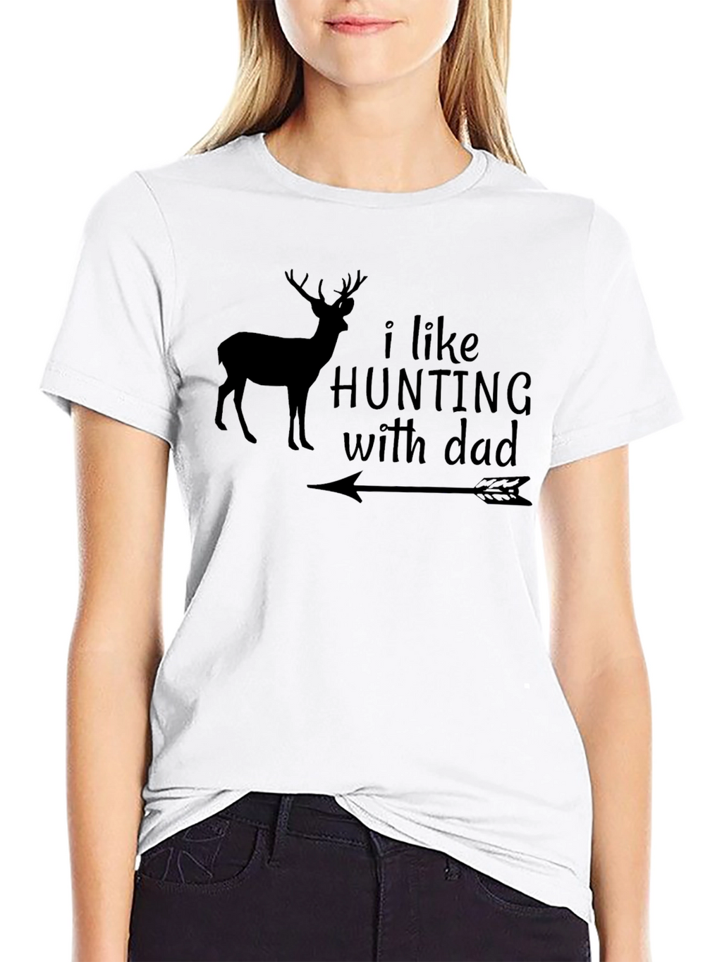 Hunting with Dad T-Shirt Deer Arrow Design