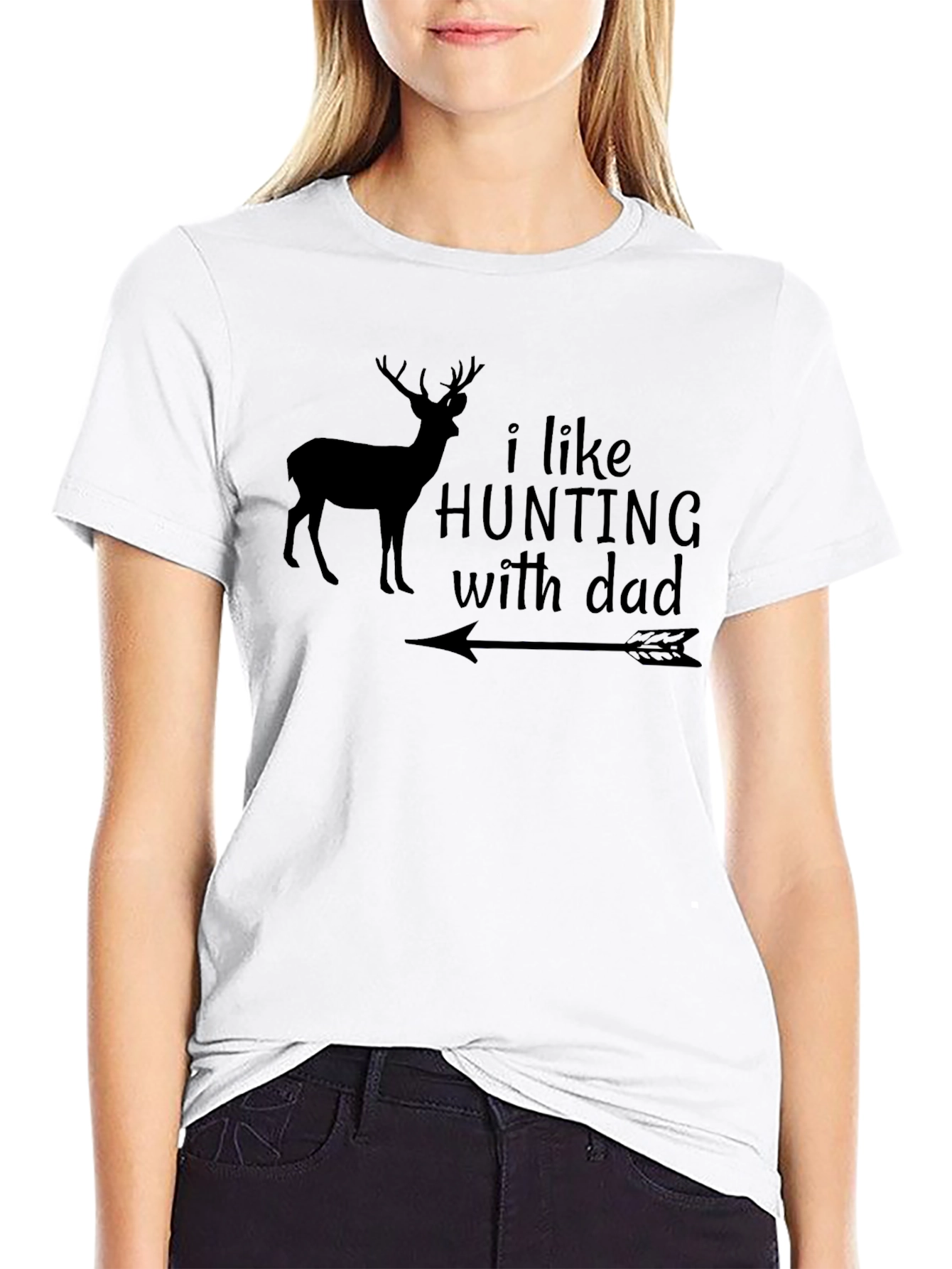 Hunting with Dad T-Shirt Deer Arrow Design