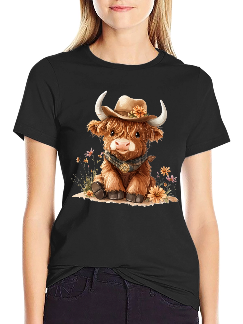 Cute Highland Cow T-Shirt - Western Style