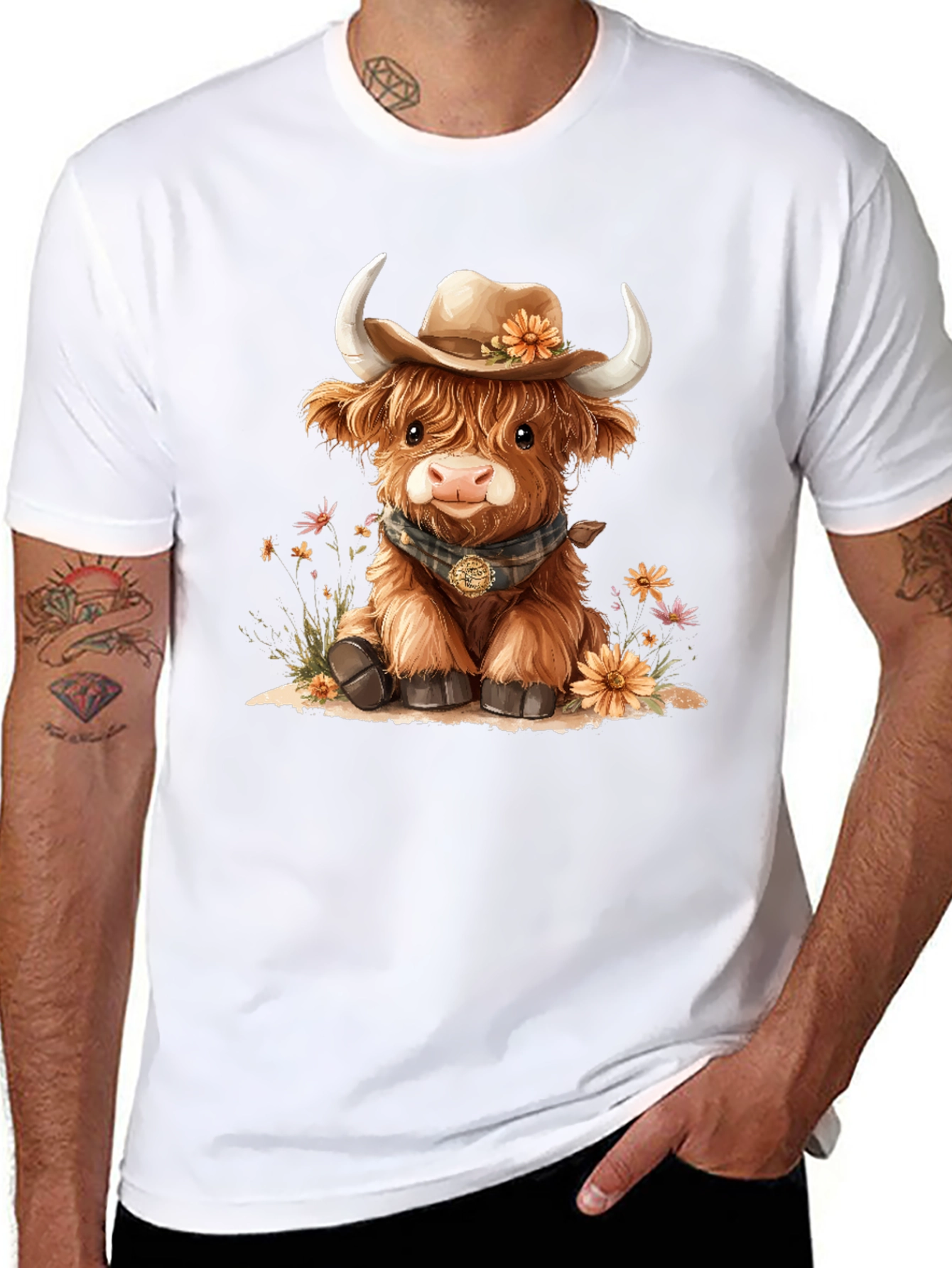 Cute Highland Cow T-Shirt - Western Style