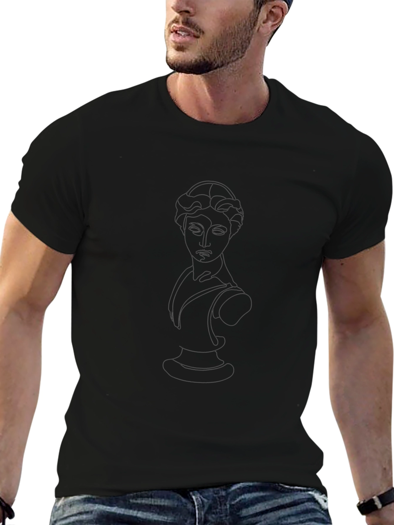 Classic Black Crew Neck T-Shirt - Casual Style