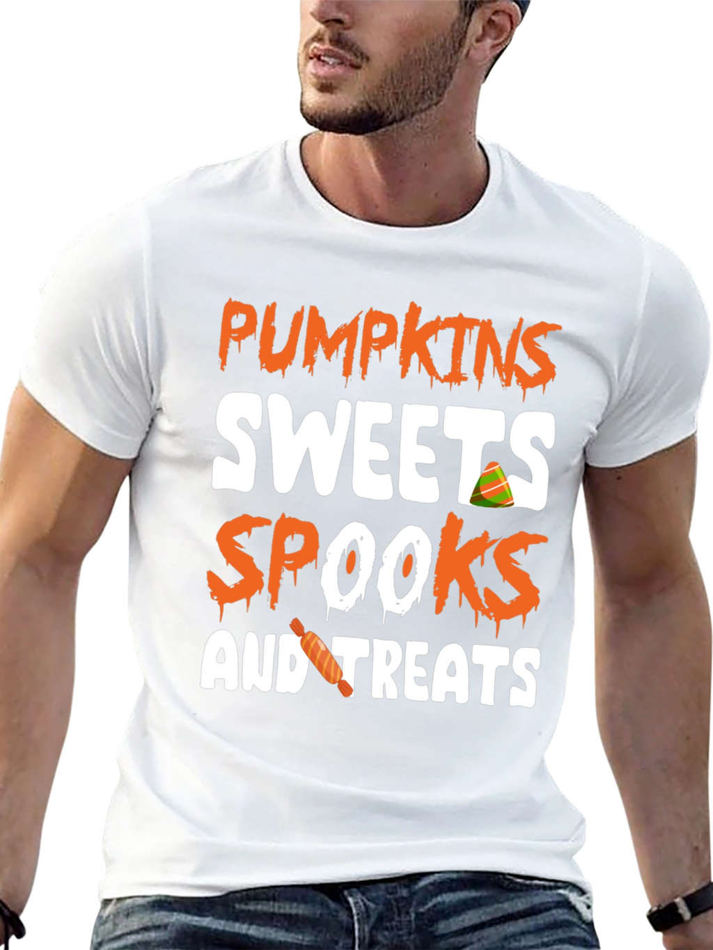 Pumpkins Sweets Spooks & Treats Halloween T-Shirt