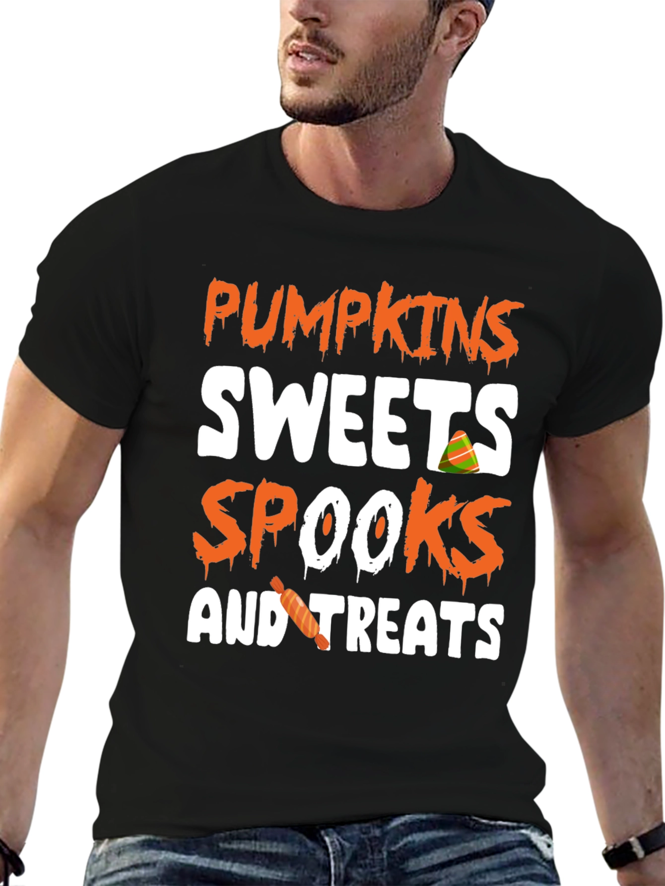 Pumpkins Sweets Spooks & Treats Halloween T-Shirt