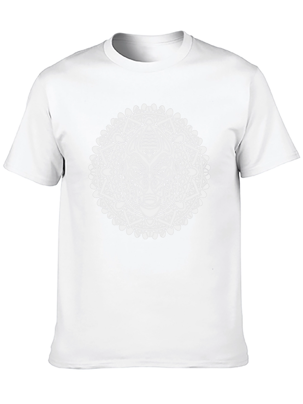 Graphic Print Black T-Shirt with Mandala Design