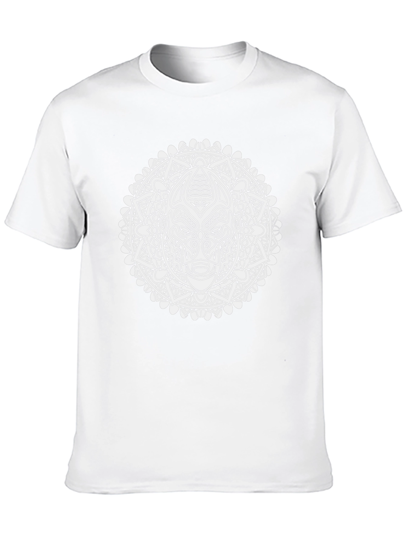 Graphic Print Black T-Shirt with Mandala Design