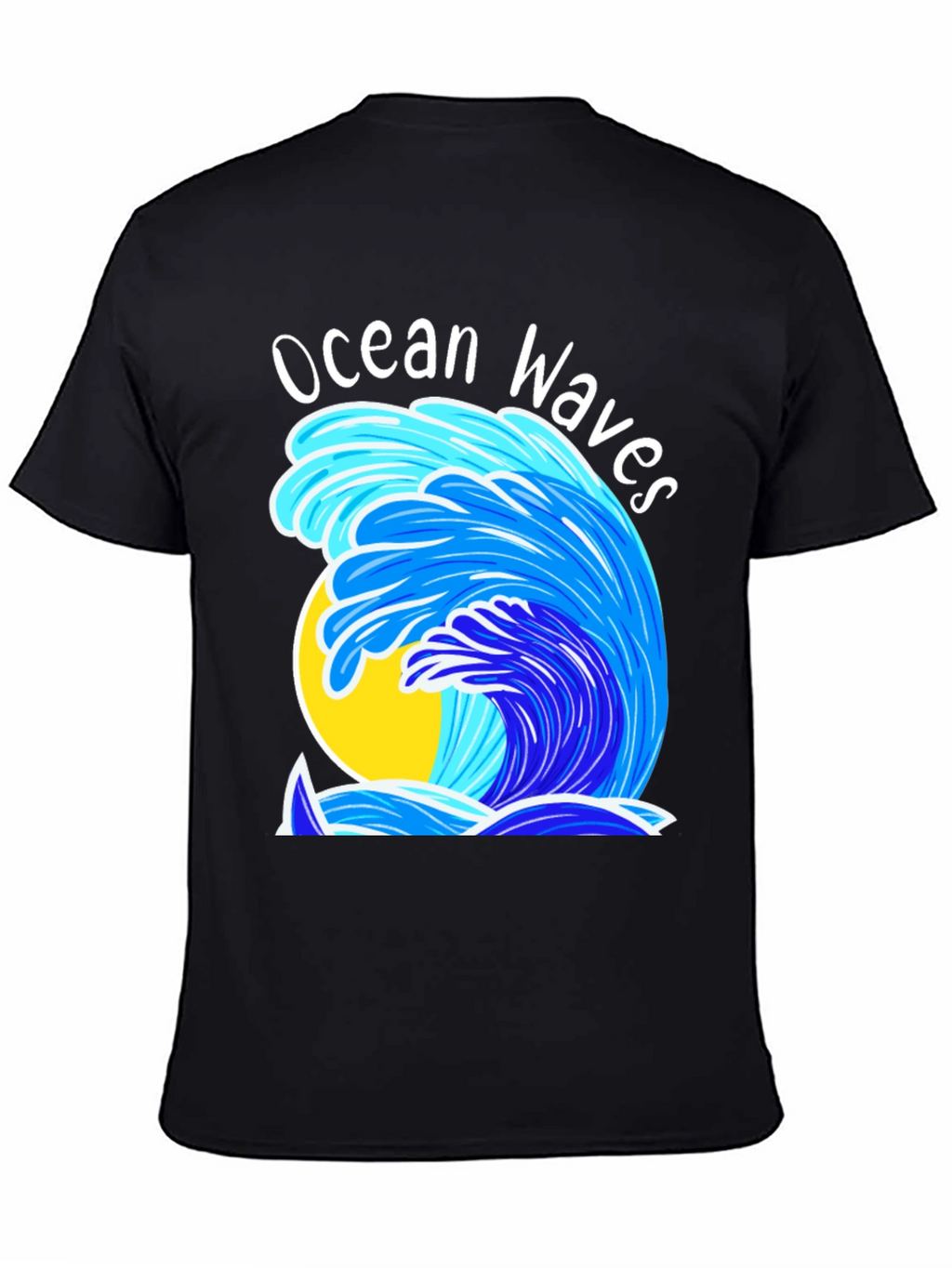Ocean Waves Graphic T-Shirt - Black