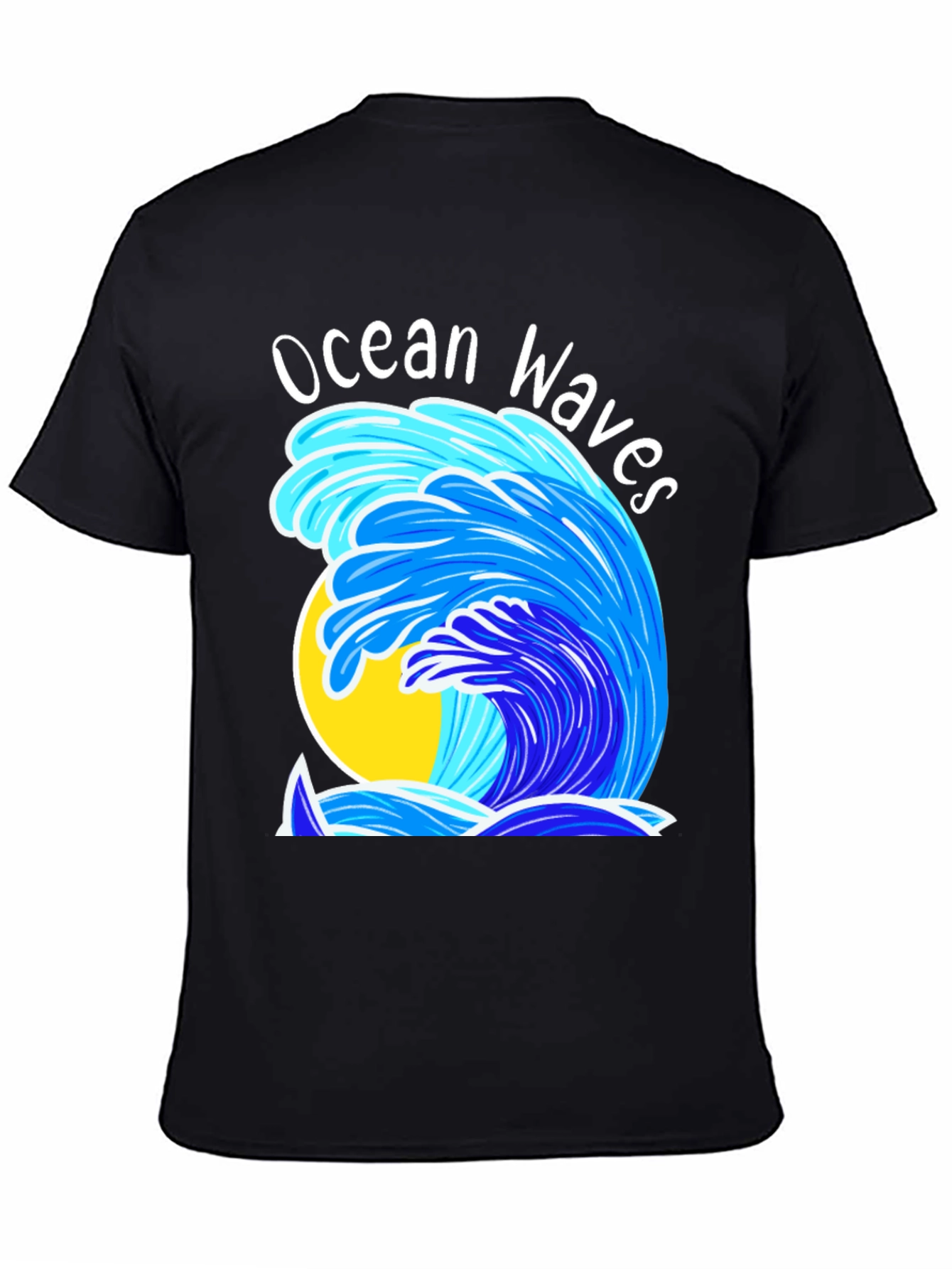 Ocean Waves Graphic T-Shirt - Black
