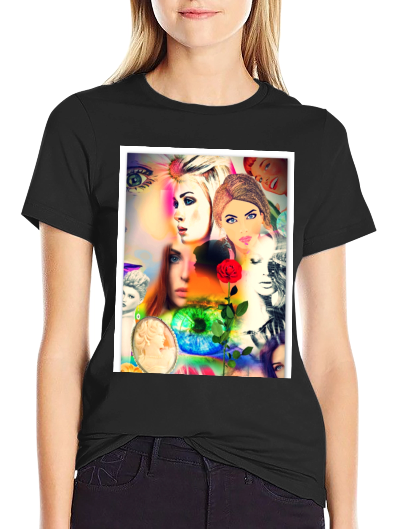Artistic Collage Graphic T-Shirt