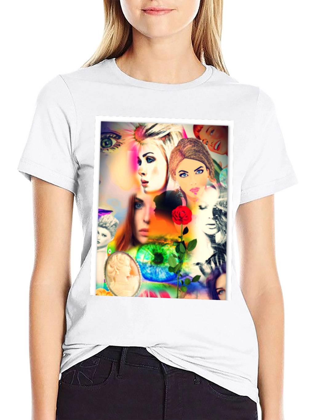 Artistic Collage Graphic T-Shirt