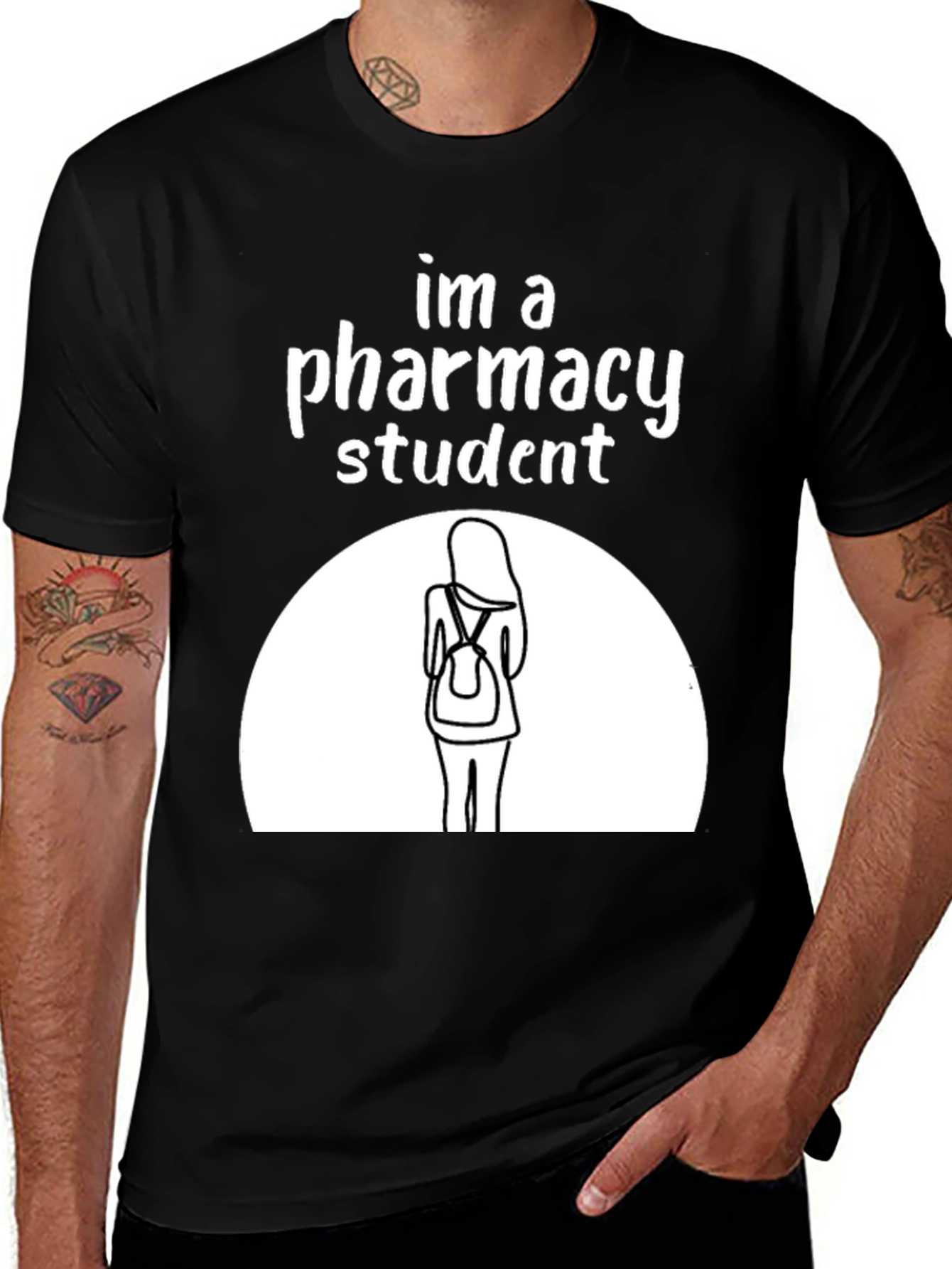 Pharmacy Student Graphic T-Shirt - Black