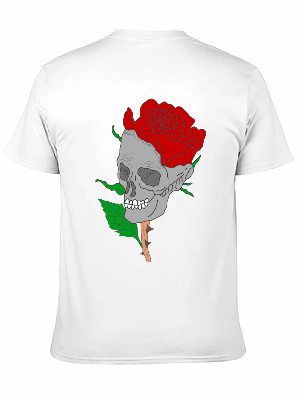 Skull Rose Graphic Tee - Gothic Style Mens Shirt